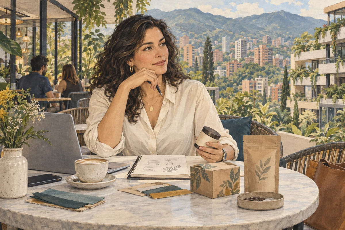 Ilustración de una conversación alrededor de una mesa para organizar un negocio